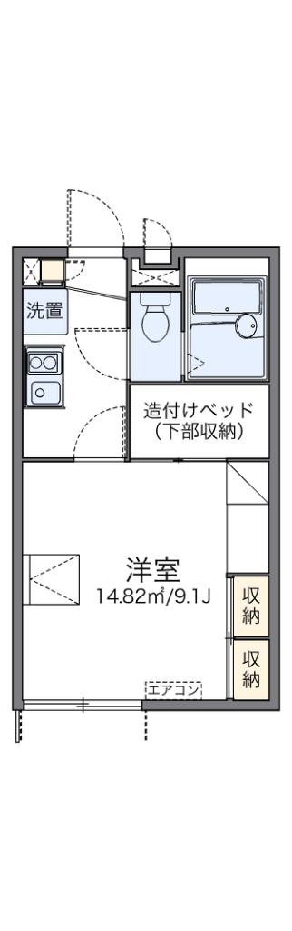 レオパレス浜3丁目(1K/1階)の間取り写真