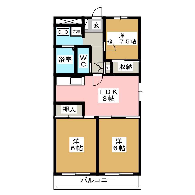 グリーンファースト(3LDK/4階)の間取り写真