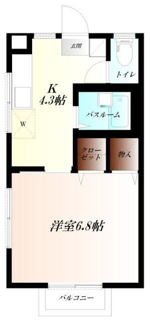 メゾンPBエイスIV WIFI対応(1K/2階)の間取り写真