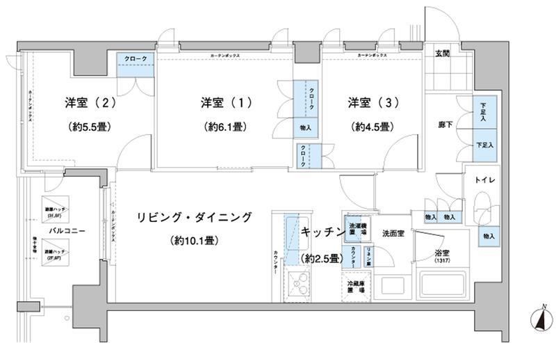 ガーデニエール砧レジデンス(3LDK/3階)の間取り写真