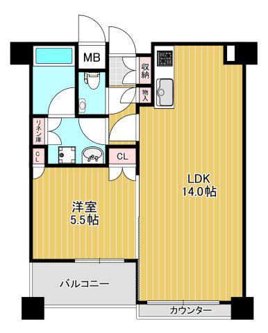 サンメゾン心斎橋セレブリテ(1LDK/7階)の間取り写真