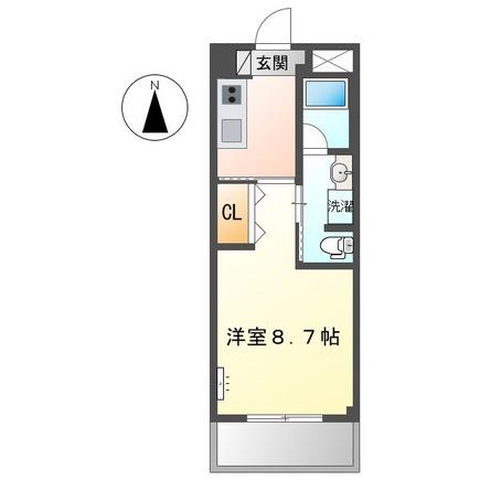 アクアプーラIII(1K/2階)の間取り写真