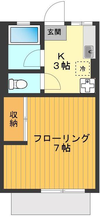 シティハイム清水(1K/1階)の間取り写真