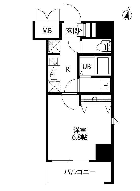 BLANCE OMIYA(1K/6階)の間取り写真