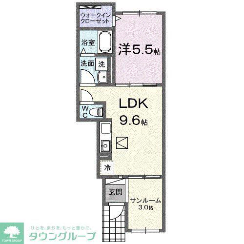 トロフェオ ガーデン(1LDK/1階)の間取り写真