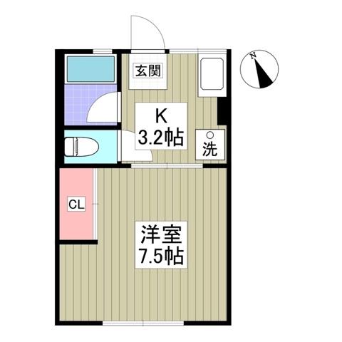 サンライフ21(1K/1階)の間取り写真