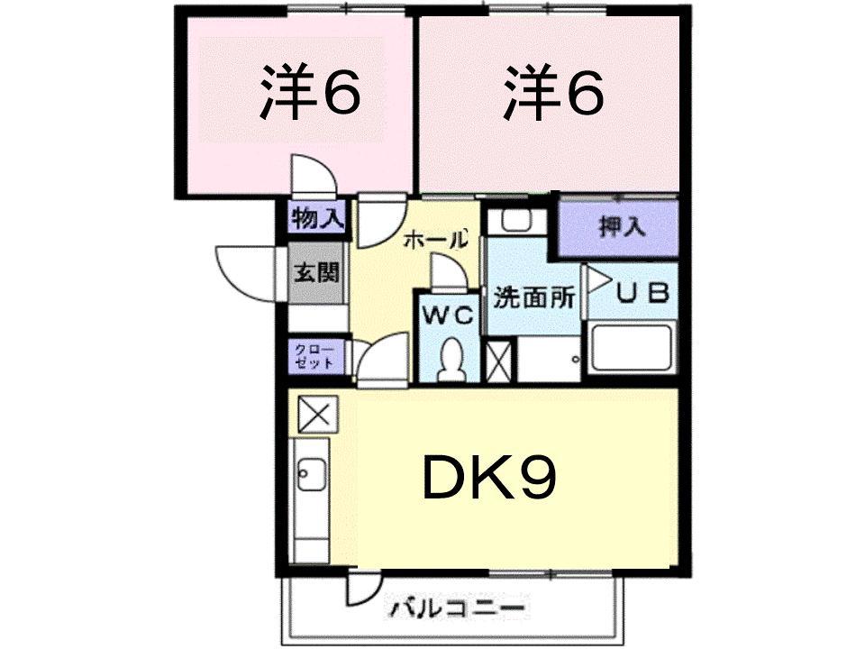 プレンティナカヤマ(2DK/3階)の間取り写真