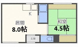 ハイムコメット(1LDK/4階)の間取り写真