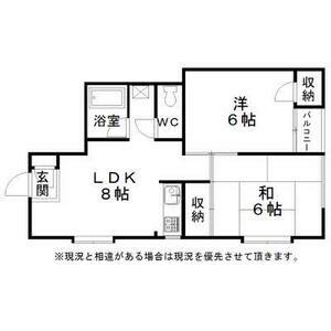 RIZE ONE 南新町(2LDK/2階)の間取り写真