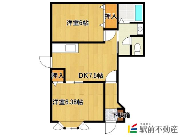 シャトレーゼ壱番館(2DK/1階)の間取り写真