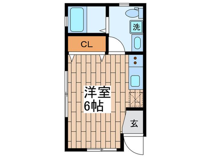 ヘレマフラット駒沢(ワンルーム/1階)の間取り写真