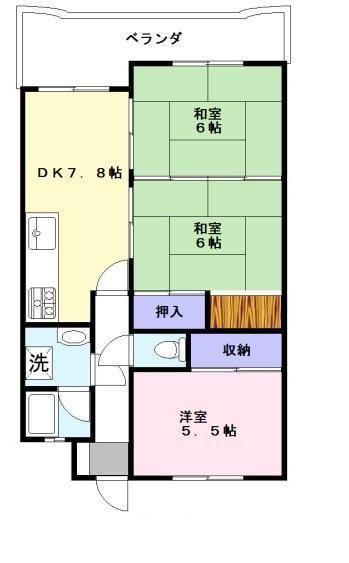 ラフェスタ彦根I(3DK/5階)の間取り写真