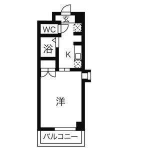 エトワール烏森(1K/3階)の間取り写真