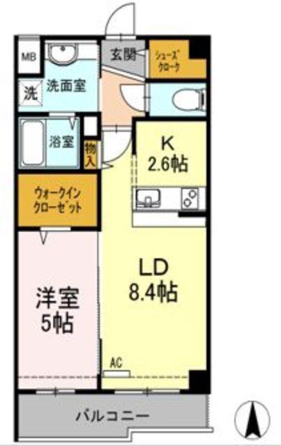 イーストングレイス(1LDK/3階)の間取り写真
