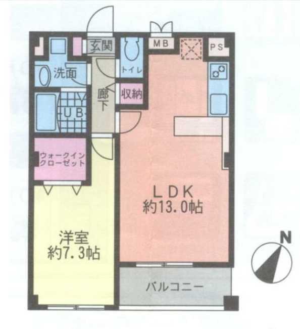 ベルフィオーレ日吉(1LDK/3階)の間取り写真