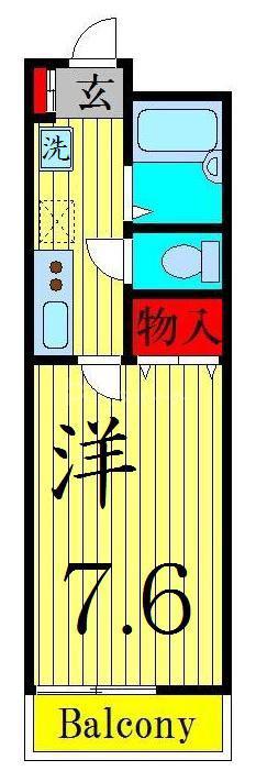 ルネス・K(1K/1階)の間取り写真