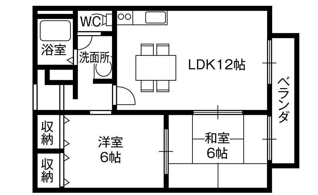 メゾネットKT(2LDK/1階)の間取り写真
