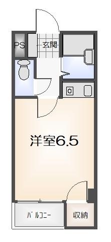 ピアネージュ徳島(ワンルーム/6階)の間取り写真