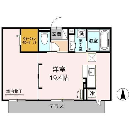 プルミエII(ワンルーム/1階)の間取り写真