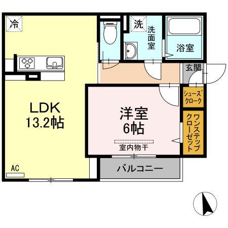 ローリエアベニュー(1LDK/2階)の間取り写真