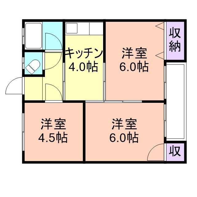 鈴木マンション(3K/2階)の間取り写真