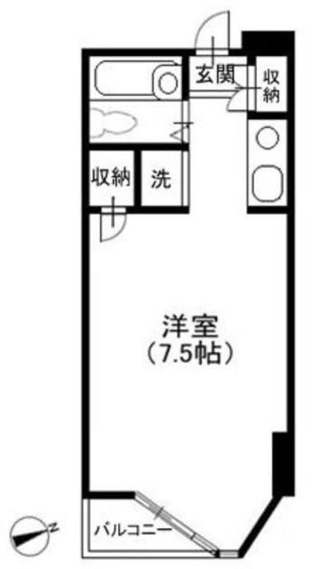 コーポアルプ(ワンルーム/4階)の間取り写真