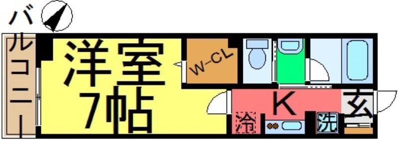 GLADLECT(1K/3階)の間取り写真