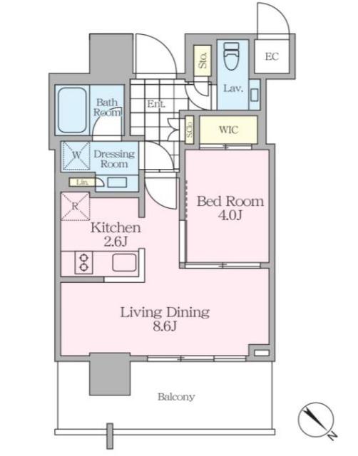 THE ROPPONGI TOKYO CLUB RESIDENCE(1LDK/14階)の間取り写真