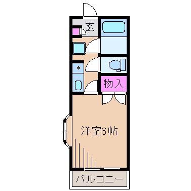 サンブリッジ(1K/3階)の間取り写真