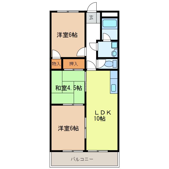 サンシャイン山川(3LDK/1階)の間取り写真