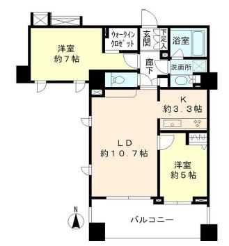 アーデン神保町(2LDK/5階)の間取り写真