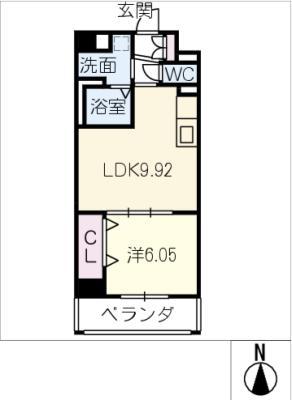 瑞穂区川澄町 RCマンション(1LDK/2階)の間取り写真