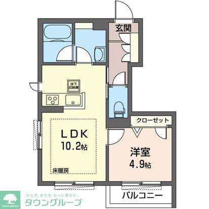 VISTA VERDE(1LDK/1階)の間取り写真