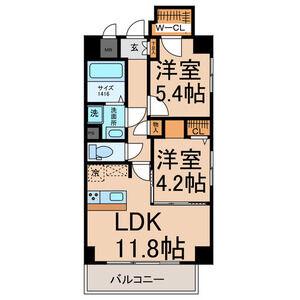 BRILLIA COURT TAIKO-DORI(2LDK/6階)の間取り写真