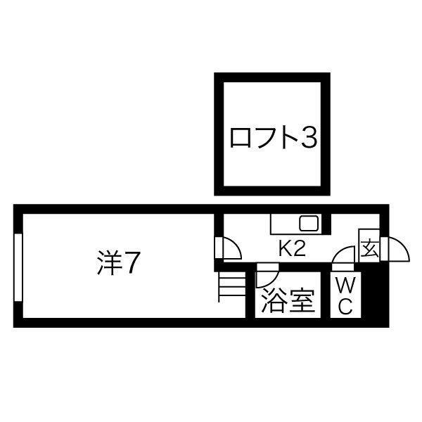 OMレジデンス山鼻(1K/1階)の間取り写真