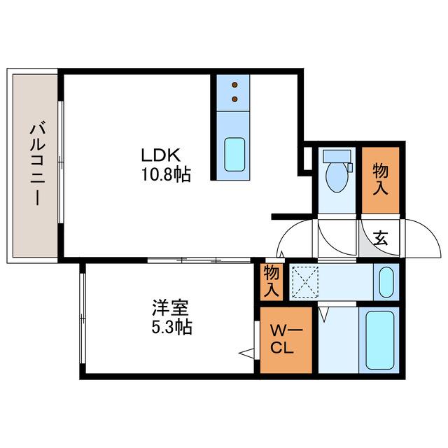 MIDTOWN TERRACE N20 ミッドタウンテラスN20(1LDK/3階)の間取り写真