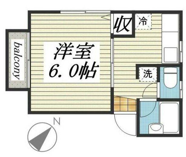 あやハイツ(1K/1階)の間取り写真