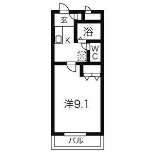 フラワー(1K/2階)の間取り写真