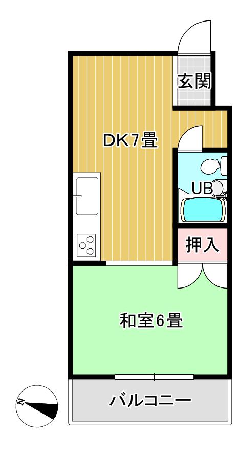 エスカイア本千葉第一(1DK/5階)の間取り写真