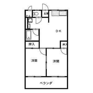 啓周ビル(2DK/5階)の間取り写真