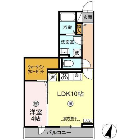 MK WING BLD I棟(1LDK/3階)の間取り写真