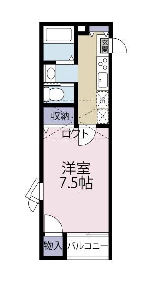 ヒルトップコートI(1K/1階)の間取り写真