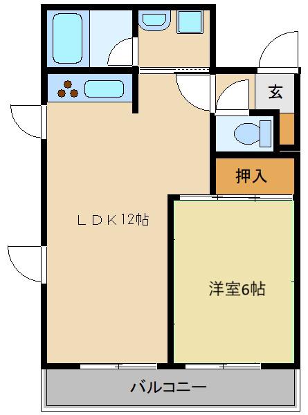 ベルフルール宮前平(1LDK/3階)の間取り写真