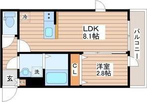 エクシリア泉中央(1LDK/3階)の間取り写真
