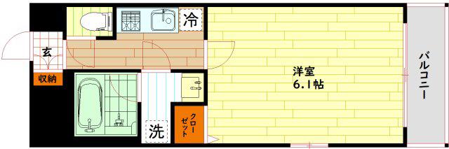 LUCE MINAMIMORIMACHI(1K/8階)の間取り写真