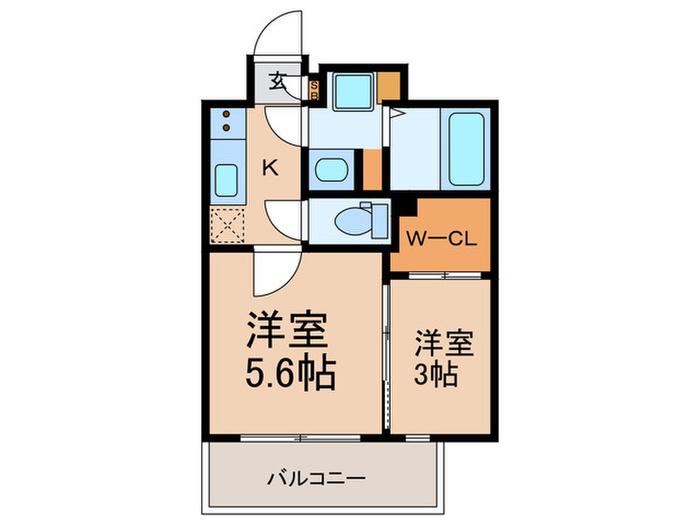 ネストピア東比恵IV(2K/4階)の間取り写真