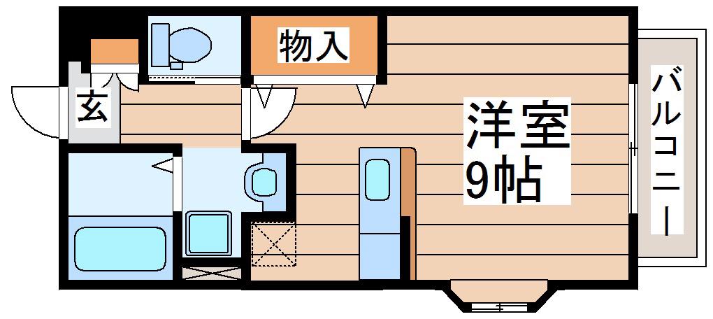 プランドール・B(ワンルーム/2階)の間取り写真