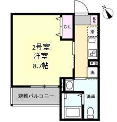 ベイルーム相模原清新セレーナ(1K/3階)の間取り写真