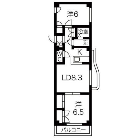 OMレジデンス発寒北(2LDK/4階)の間取り写真
