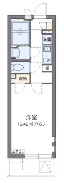 クレイノソラーレ平塚(1K/3階)の間取り写真